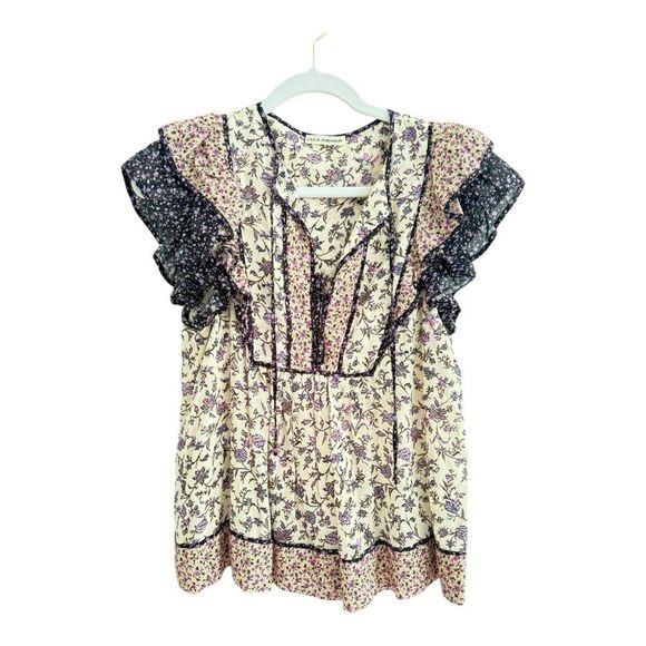 Ulla Johnson Cora Flutter Sleeve Top in Cream - Picture 2 of 5